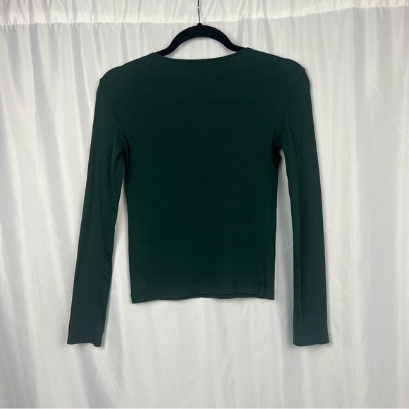 Zara Round neck top with long sleeves Front button closure - Picture 6 of 8